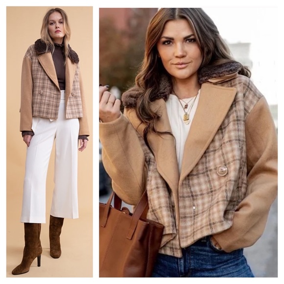 FINAL PRICE Rachel Parcell Boxy Plaid Jacket Coat - Picture 1 of 11